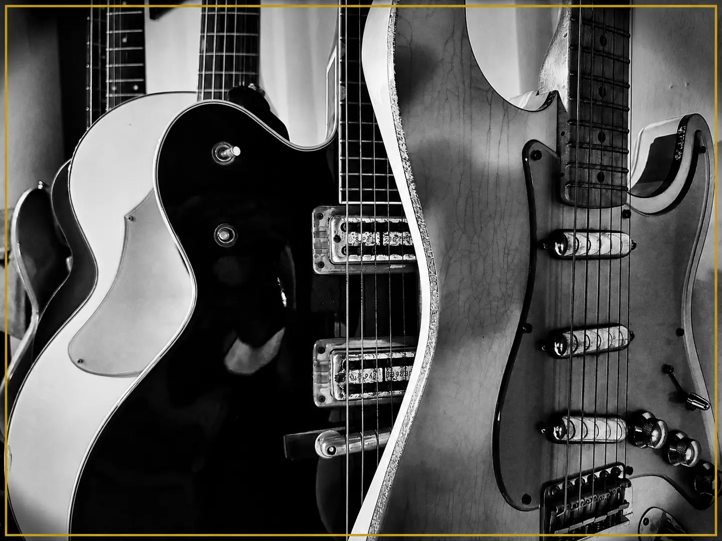 Electric guitars in the tracking room
